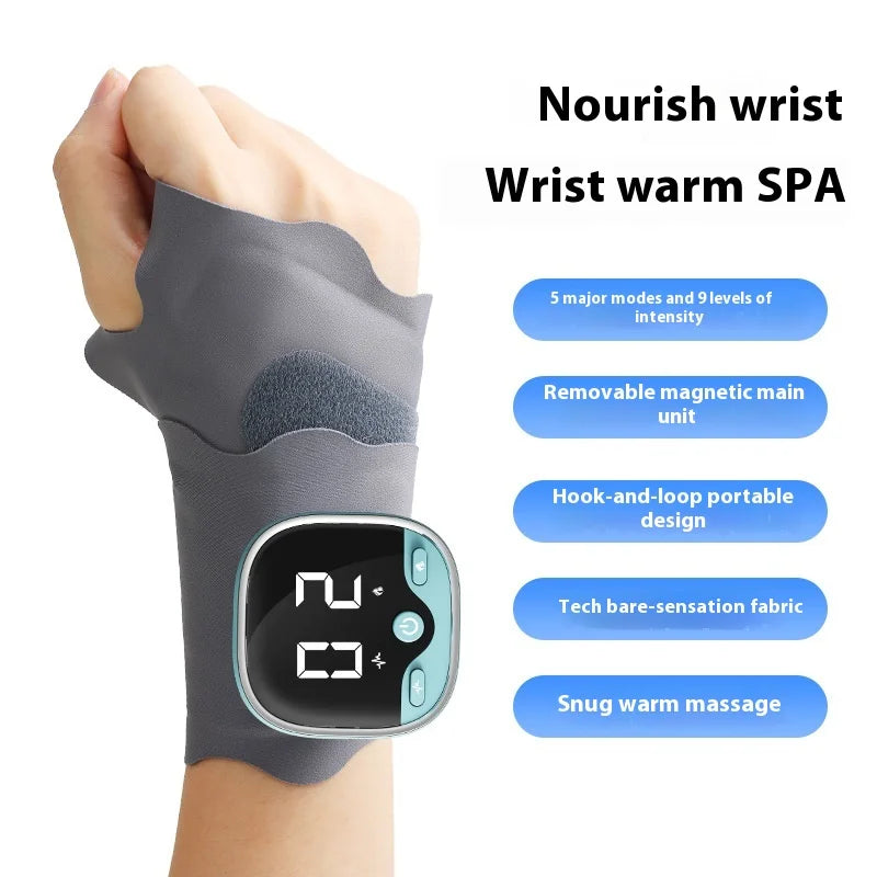 Wrist Massager Heating Wrist Protector 5 Levels Hot Compress Vibration Massage Electric Carpal Tunnel Breathable Hand Relax