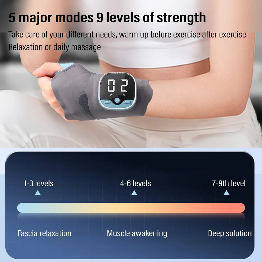 Wrist Massager Heating Wrist Protector 5 Levels Hot Compress Vibration Massage Electric Carpal Tunnel Breathable Hand Relax
